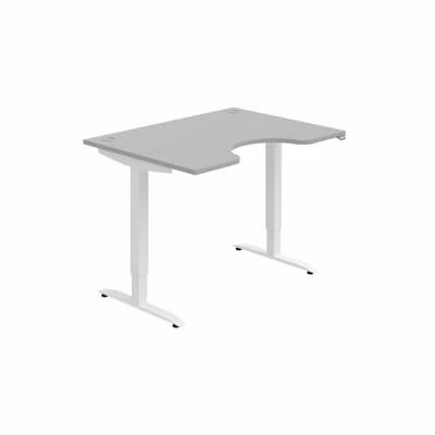 Pracovný stôl Motion Ergo, ZO, 2S, 120x70,5-120,5x90 cm, sivá/biela