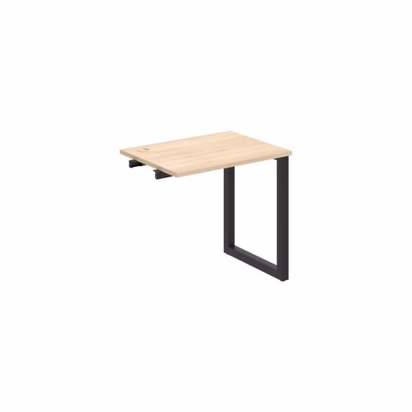 Pracovný stôl UNI O, k pozdĺ. reťazeniu, 80x75,5x60 cm, agát/čierna