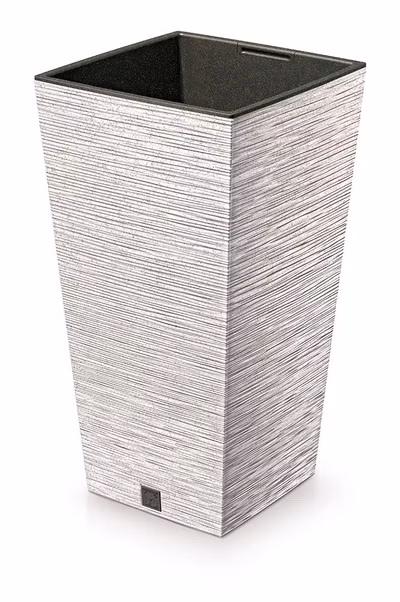 Kvetináč FURU SQUARE ECO WOOD s vložkou 20 cm - farba: biela ECO
