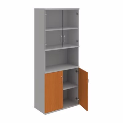 Policová skriňa Strong, 80x192x40 cm, čerešňa/sivá