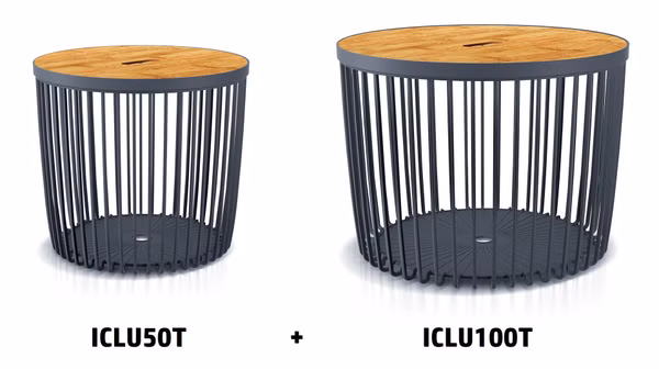 Sada 2 univerzálnych košov CLUBO s bambusovými vekami 50+100 l - farba: antracitová