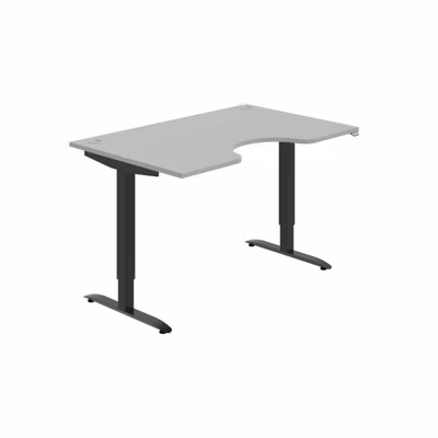 Pracovný stôl Motion Ergo, ZO, 2S, 140x70,5-120,5x90 cm, sivá/čierna