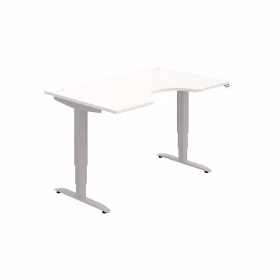 Pracovný stôl Motion Ergo, ZO, 3S, 140x61-128,x90 cm, biely/sivý