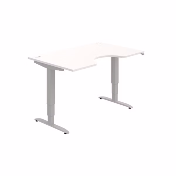 Pracovný stôl Motion Ergo, ZO, 3S, 140x61-128,x90 cm, biely/sivý