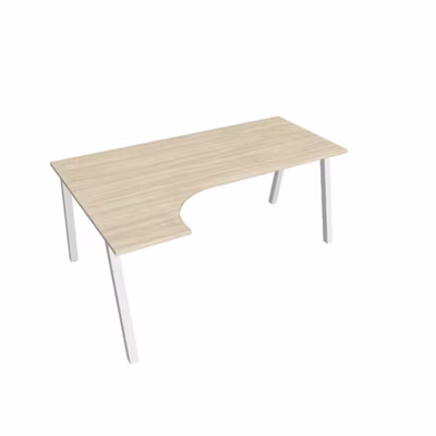 Pracovný stôl UNI A, ergo, pravý, 180x75,5x120 cm, agát/biela
