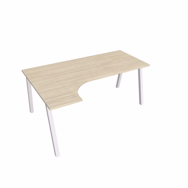 Pracovný stôl UNI A, ergo, pravý, 180x75,5x120 cm, agát/biela