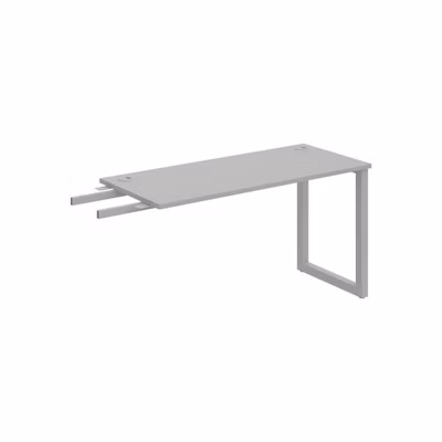 Pracovný stôl UNI O, kolmo reťaziaci, 140x75,5x60 cm, sivá/sivá