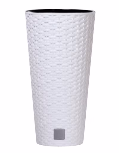 Kvetináč RATO TUBUS s vložkou 20 cm - farba: biela