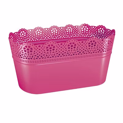 Kvetináč s čipkou LACE 28,5 cm – farba: fuchsiová