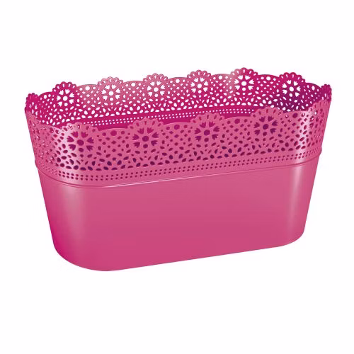Kvetináč s čipkou LACE 28,5 cm – farba: fuchsiová