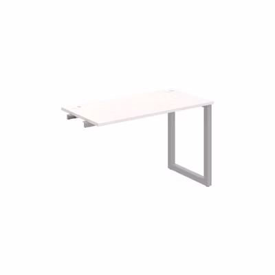 Pracovný stôl UNI O, k pozdĺ. reťazeniu, 120x75,5x60 cm, biela/sivá