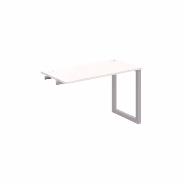 Pracovný stôl UNI O, k pozdĺ. reťazeniu, 120x75,5x60 cm, biela/sivá