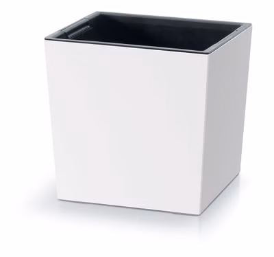 Kvetináč URBI SQUARE LOW s vložkou 30 cm - farba: biela