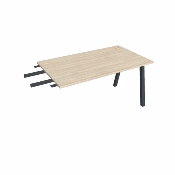 Pracovný stôl UNI A, kolmo reťaziaci, 140x75,5x80 cm, agát/čierna