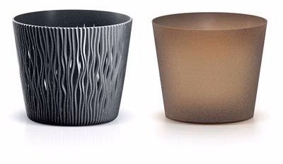Kvetináč SANDY ROUND ECO WOOD 26,2 cm - farba: antracitová ECO