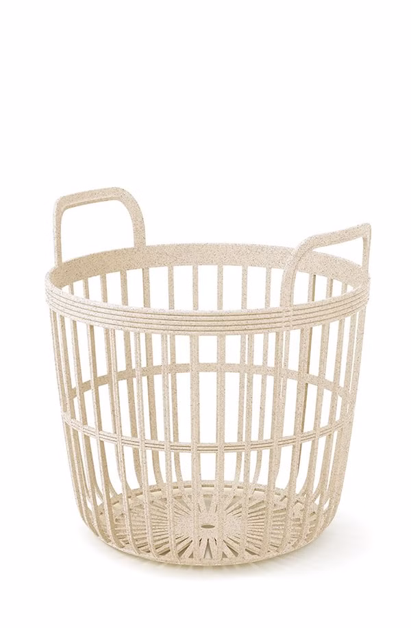 Kôš s držadlami ZOE BASKET ECO WOOD 41,9 cm - farba: krémová ECO