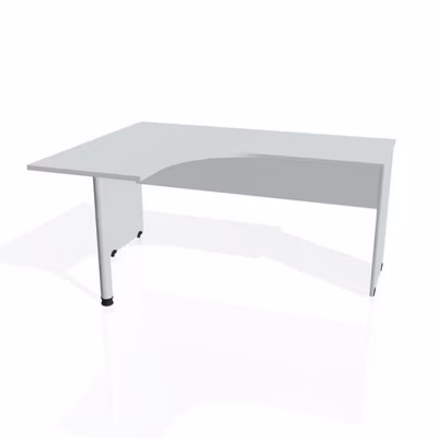 Pracovný stôl Gate, ergo, pravý, 160x75,5x120 cm, sivá/sivá