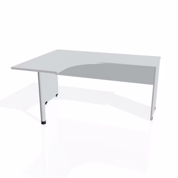 Pracovný stôl Gate, ergo, pravý, 160x75,5x120 cm, sivá/sivá