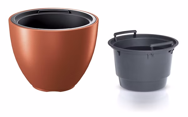 Kvetináč HEOS s vložkou 29,8 cm - farba: meď