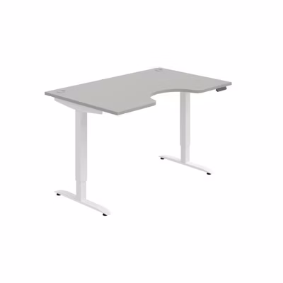 Pracovný stôl Motion Ergo, PO, 2S, 140x70,5-120,5x90 cm, sivá/biela