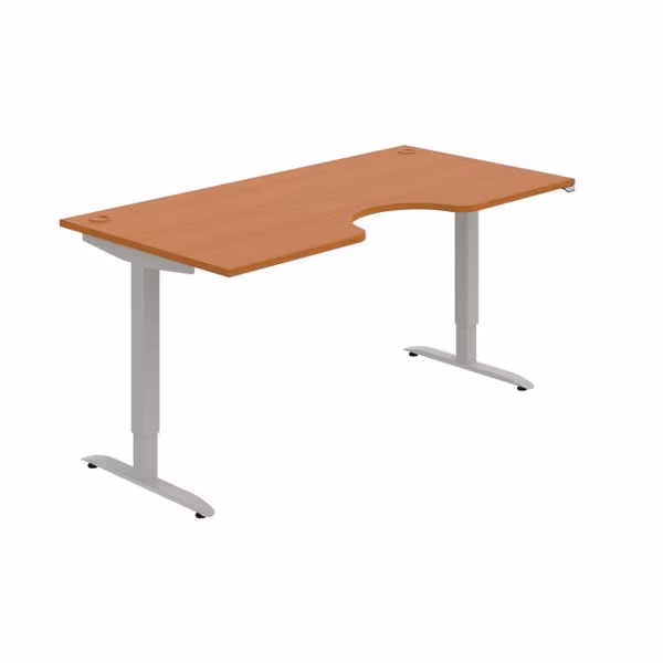 Pracovný stôl Motion Ergo, ZO, 2S, 180x70,5-120,5x90 cm, čerešňa/sivá