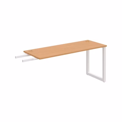 Pracovný stôl UNI O, kolmo reťaziaci, 160x75,5x60 cm, buk/biela