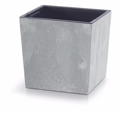 Kvetináč URBI SQUARE LOW BETON EFFECT s vložkou 24 cm - farba: betón