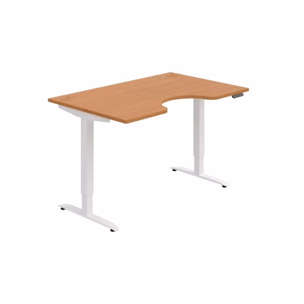 Pracovný stôl Motion Ergo, PO, 2S, 140x70,5-120,5x90 cm, jelša/biela