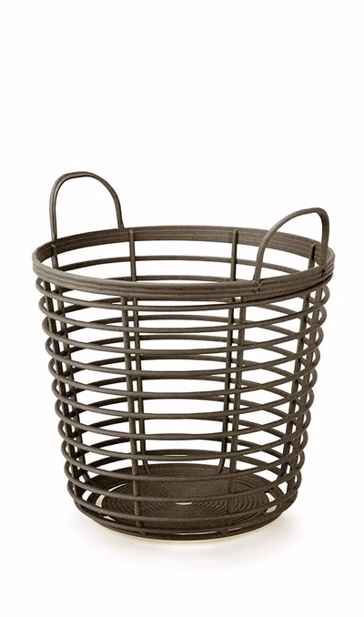 Kôš s držadlami ZANZI BASKET ECO WOOD 37,4 cm - farba: káva ECO