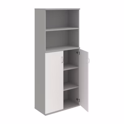 Policová skriňa Strong, 80x192x40 cm, biela/sivá