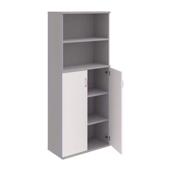 Policová skriňa Strong, 80x192x40 cm, biela/sivá