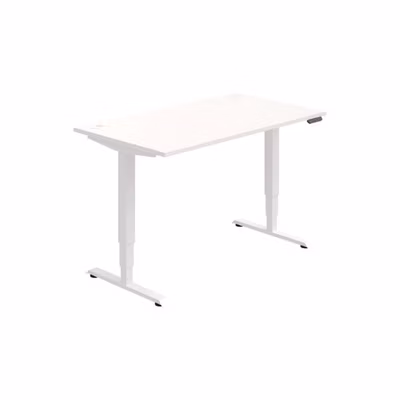 Pracovný stôl RUN, PO, 3S, 140x64,5-130,5x80 cm, biela/biela