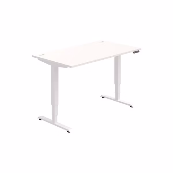 Pracovný stôl RUN, PO, 3S, 140x64,5-130,5x80 cm, biela/biela