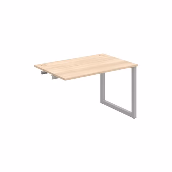 Pracovný stôl UNI O, k pozdĺ. reťazeniu, 120x75,5x80 cm, agát/sivá