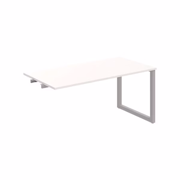 Rokovací stôl UNI O, k pozdĺ. reťazeniu, 160x75,5x80 cm, biela/sivá