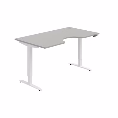 Pracovný stôl Motion Ergo, PO, 2S, 160x70,5-120,5x90 cm, sivá/biela