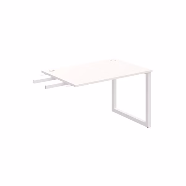 Pracovný stôl UNI O, kolmo reťaziaci, 120x75,5x80 cm, biela/biela