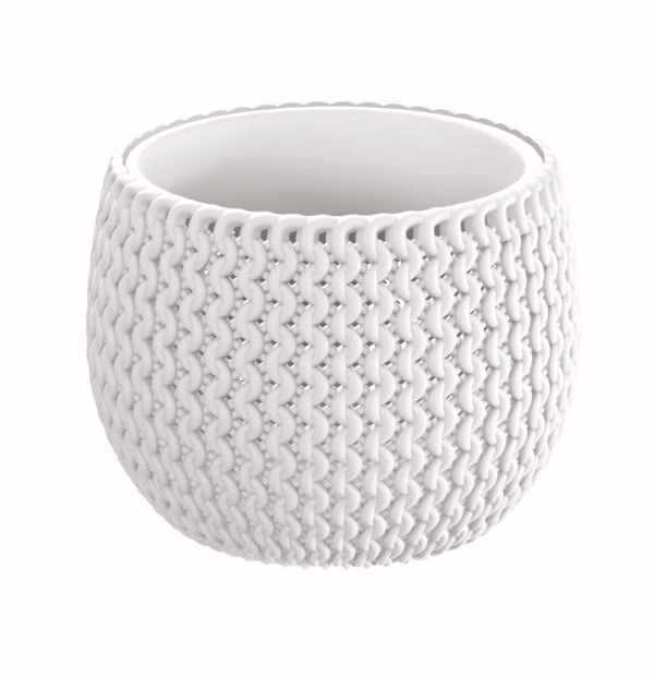 Kvetináč SPLOFY BOWL s vložkou 18 cm - farba: biela