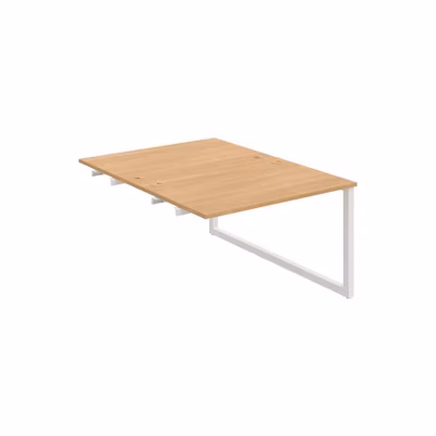 Pracovný stôl UNI O, k pozdĺ. reťazeniu, 120x75,5x160 cm, dub/biela