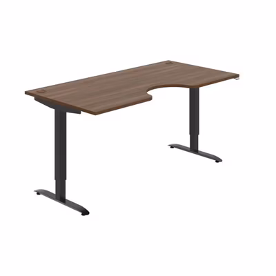 Pracovný stôl Motion Ergo, ZO, 2S, 180x70,5-120,5x90 cm, orech/čierna