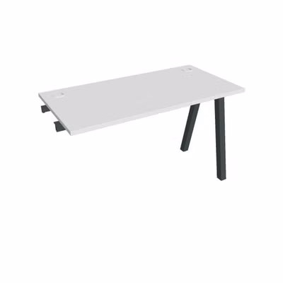 Pracovný stôl UNI A, k pozdĺ. reťazeniu, 120x75,5x60 cm, biela/čierna