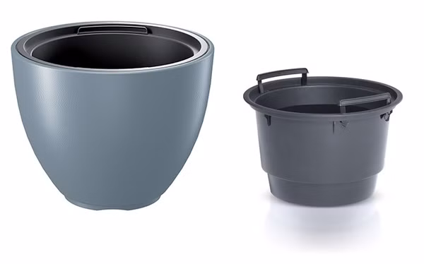 Kvetináč HEOS s vložkou 29,8 cm - farba: svetlosivá