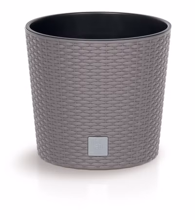 Kvetináč RATO ROUND s vložkou 25 cm - farba: mocca