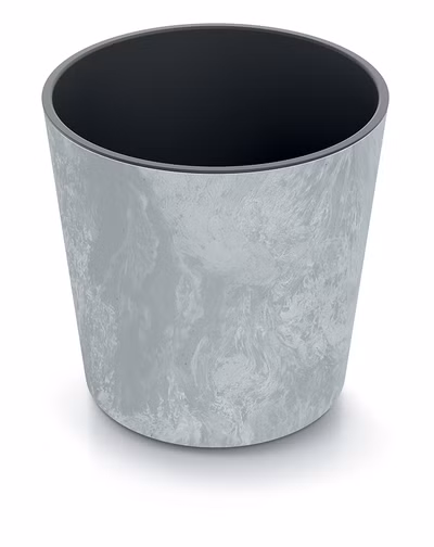 Kvetináč URBI ROUND EFFECT s vložkou 25 cm - farba: betón