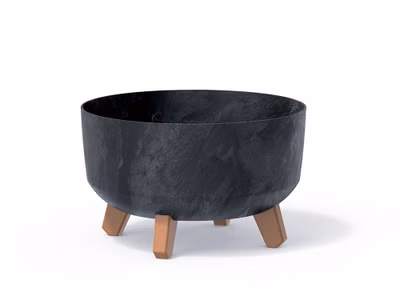 Kvetináč GRACIA LOW BETON EFFECT 28,5 cm - farba: antracitová