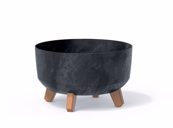 Kvetináč GRACIA LOW BETON EFFECT 28,5 cm - farba: antracitová