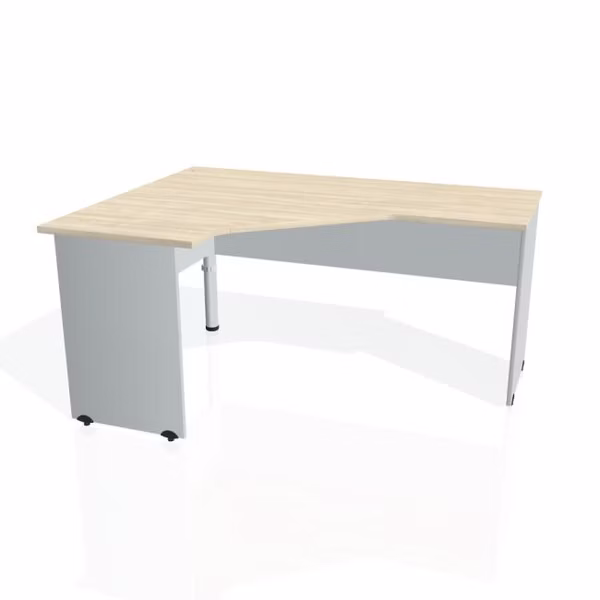 Pracovný stôl Gate, ergo, pravý, 160x75,5x120 cm, agát/sivá