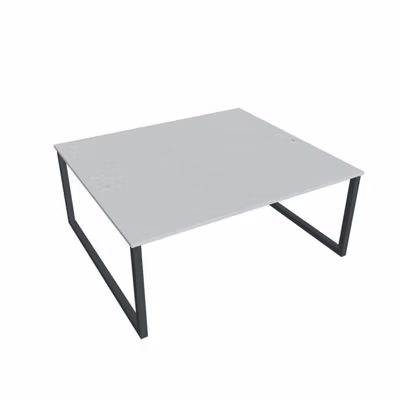 Pracovný stôl UNI O, 180x75,5x160 cm, sivá/čierna