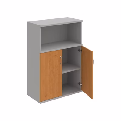 Policová skriňa Strong, 80x115,2x40 cm, jelša/sivá