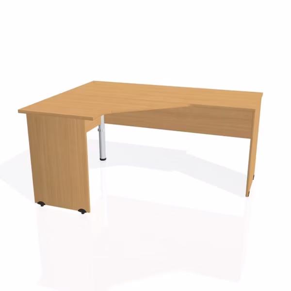 Pracovný stôl Gate, ergo, pravý, 160x75,5x120 cm, buk/buk